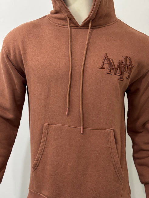 AMIRI STAGGERED HOODIE WITH EMBROIDERED LOGO